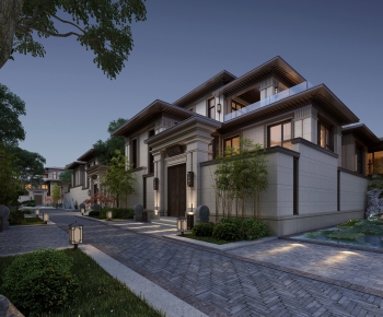 New Chinese Style Villa Appearance-ID:386832327