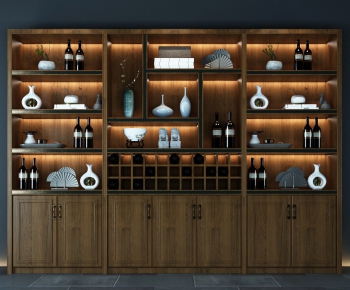 New Chinese Style Wine Cabinet-ID:345777117