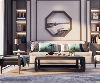 New Chinese Style Sofa Combination-ID:578650757