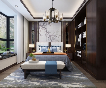 New Chinese Style Bedroom-ID:970235927