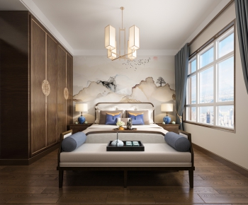 New Chinese Style Bedroom-ID:394269627