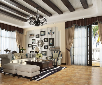 Mediterranean Style A Living Room-ID:595540629