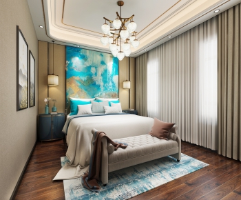 New Chinese Style Bedroom-ID:595856612