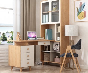 Nordic Style Computer Desk And Chair-ID:912515949