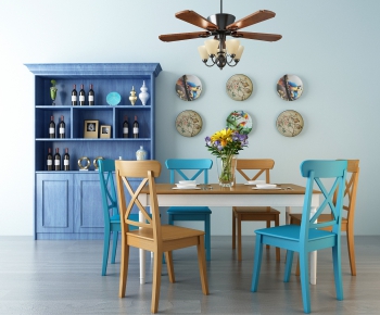 American Style Dining Table And Chairs-ID:874829538