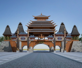 Chinese Style Ancient Architectural Buildings-ID:399342775