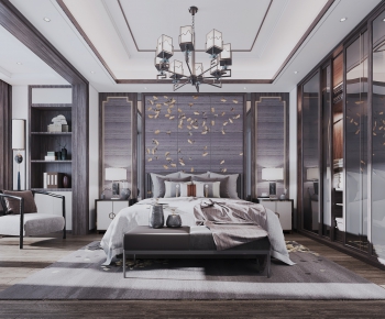 New Chinese Style Bedroom-ID:704470736