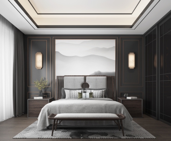 New Chinese Style Bedroom-ID:909816576