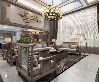 Chinese Style A Living Room-ID:300116795