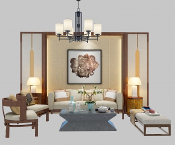New Chinese Style Sofa Combination-ID:826472957