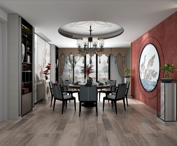 New Chinese Style Dining Room-ID:722480792