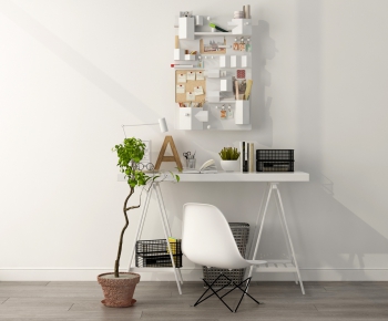 Nordic Style Computer Desk And Chair-ID:823008985