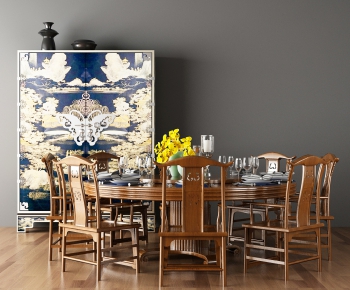 New Chinese Style Dining Table And Chairs-ID:996618866