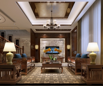 Chinese Style A Living Room-ID:300849584