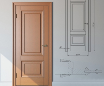 Modern Solid Wood Door-ID:437988527