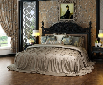 Simple European Style Double Bed-ID:996324984