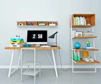 Modern Computer Desk And Chair-ID:375375126