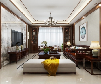 New Chinese Style A Living Room-ID:333440987