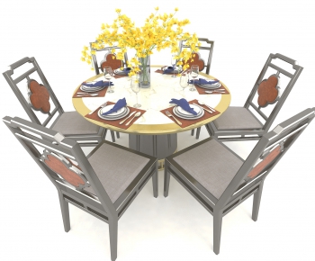 New Chinese Style Dining Table And Chairs-ID:438274648
