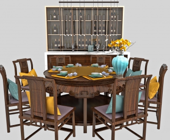 New Chinese Style Dining Table And Chairs-ID:506227669