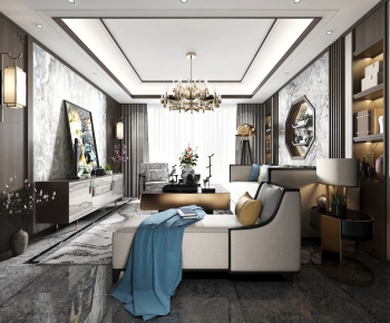 New Chinese Style A Living Room-ID:890231165