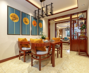 New Chinese Style Dining Room-ID:307910556