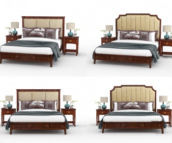 New Chinese Style Double Bed-ID:883159126