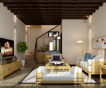 New Chinese Style A Living Room-ID:584158417