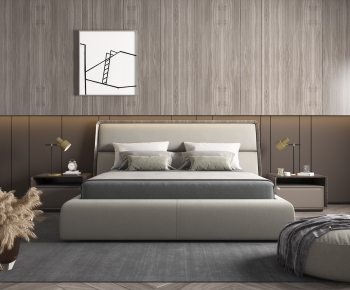 Modern Double Bed-ID:537455271