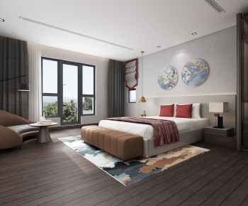 New Chinese Style Bedroom-ID:500413168