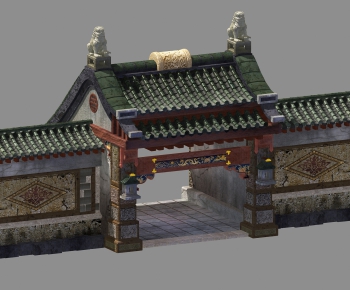 Chinese Style Ancient Architectural Buildings-ID:554974122