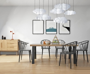 Nordic Style Dining Table And Chairs-ID:738394548