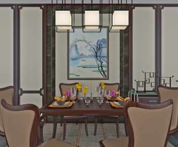 New Chinese Style Dining Table And Chairs-ID:388461937