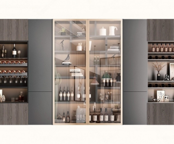 Simple European Style Wine Cabinet-ID:813081147