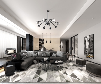 Modern A Living Room-ID:605324498