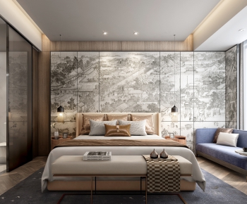 New Chinese Style Bedroom-ID:146387521