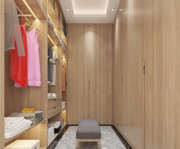 Modern Clothes Storage Area-ID:666445389