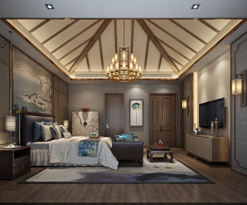 New Chinese Style Bedroom-ID:646171825