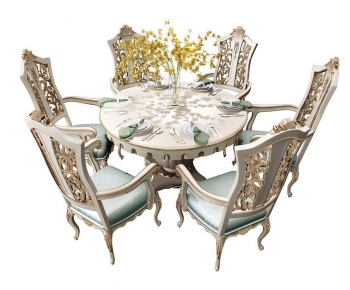 European Style Dining Table And Chairs-ID:437113718