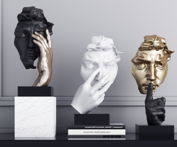 现代人脸雕塑摆件-ID:711588166