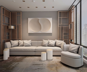 New Chinese Style A Living Room-ID:129550978