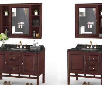 新中式实木浴室柜洗手台-ID:745333785