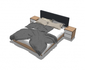 Modern Double Bed-ID:216542668