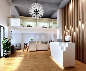 Modern Office Reception Desk-ID:678908968