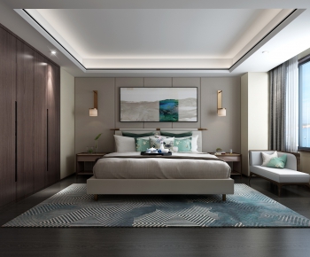New Chinese Style Bedroom-ID:999260488