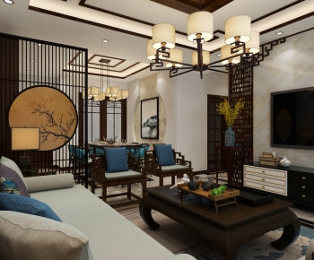 New Chinese Style A Living Room-ID:230766512