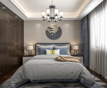 New Chinese Style Bedroom-ID:340955334