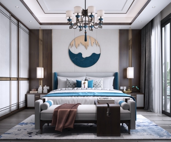 New Chinese Style Bedroom-ID:388985833