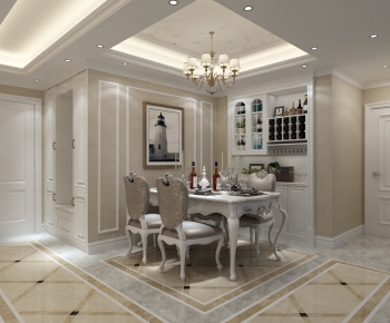 Simple European Style Dining Room-ID:965142369
