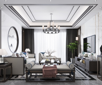 New Chinese Style A Living Room-ID:280357154